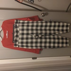 LANDS' END BUFFALO CHECK BLACK IVORY 1X NWT